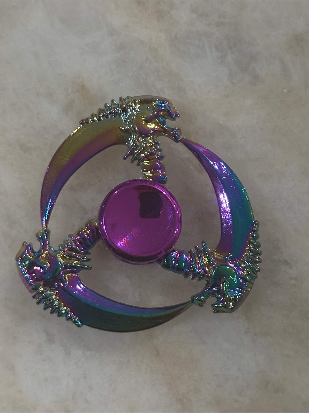 Iridescent Purple Dragon Tri-Spinner Fidget Toy